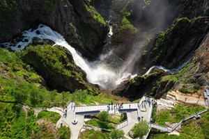 Vøringsfossen trappebro sett ovenfra - Eidfjord