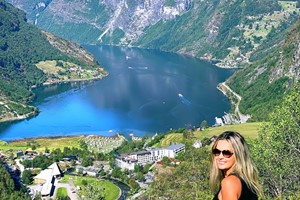 Blick auf Geiranger -  UNESCO Geirangerfjord in a nutshell, Norwegen