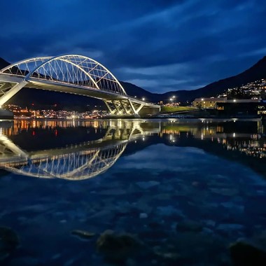 Loftesnesbrua bridge in Sogndal - Sognefjord in a nutshell winter tour - Sogndal, Norway