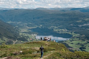 Enjoing the view from the top of the Hangur Mountain in Voss  - Explore Voss tour by Fjord Tours - Voss, Norway