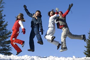 Jumps of joy -  Hardangerfjord in a nutshell winter tour by Fjord Tours - Eidfjord, Norway