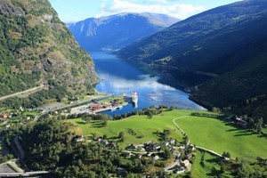 Vista panorámica de Flåm - Flåm, Noruega