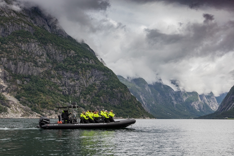 Fjord safari with RIB-boat on the Hardangerfjord from Eidfjord