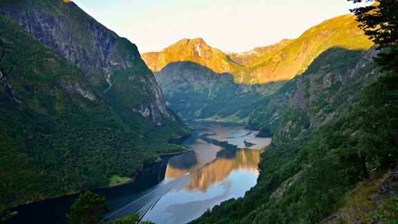 The narrow Nærøyfjord - Gudvangen, Norway